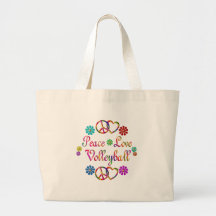 PEACE LOVE VOLLEYBALL TOTE BAGS
