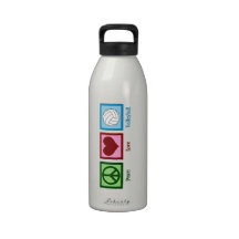 Peace Love Volleyball Water Bottles