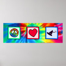 Peace, Love, Wakeboarding Poster