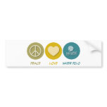 Peace Love Water Polo Bumper Sticker