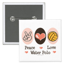 Peace Love Water Polo Button