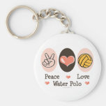 Peace Love Water Polo Keychain
