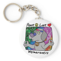 Peace Love Weimaraner Keychain 2