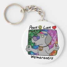 Peace Love Weimaraner Keychain 2