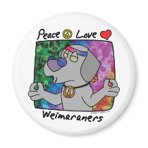 Peace Love Weimaraner Fridge Magnet