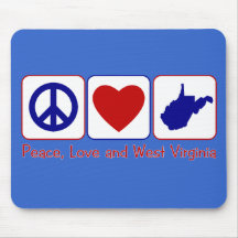 Peace Love West Virginia Mouse Mat