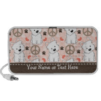 Peace Love Westie Doodle Speakers Personalized