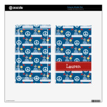 Peace Love Whale Kindle Fire Skin