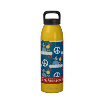 Peace Love Whale Water Bottle BPA Free