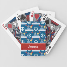 Peace Love Whales Bicycle Playing Cards