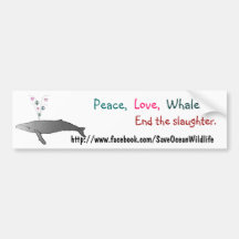 Peace, Love, Whales Bumper Sticker