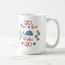 PEACE LOVE WHALES COFFEE MUGS