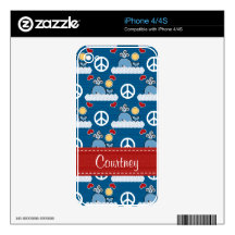 Peace Love Whales iPhone 4 / 4s Skin Skins For The iPhone 4S