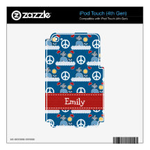 Peace Love Whales iPod Touch 4g 4th Gen Skin iPod Touch 4G Decals
