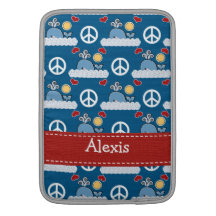 Peace Love Whales Macbook Air Sleeve 13 and 11 Inc