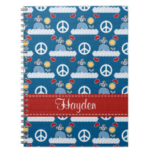 Peace Love Whales Spiral Notebook Journal