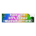 Peace Love Wheaten Terriers Bumper Sticker bumper stickers