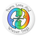 Peace, Love, & Wiener Dogs Magnet by wienertales Peace, Love, & Wiener Dogs Magnet