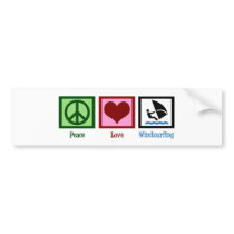 Peace Love Windsurfing Bumper Stickers