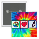 Peace, Love, Windsurfing Pin
