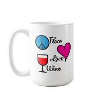 Peace Love Wine4 mugs