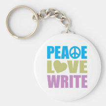 Peace Love Write Keychain