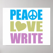 Peace Love Write Print