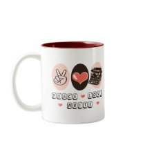 Peace Love Write Typewriter Mug