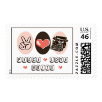 Peace Love Write Typewriter Postage Stamps