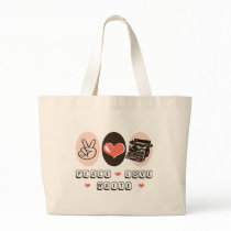 Peace Love Write Typewriter Tote Bag