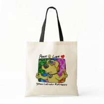 Peace Love Yellow Lab Bag by MenagerieMayhem Peace Love Yellow Lab Bag