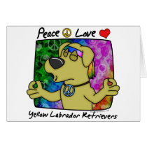 Peace Love Yellow Lab Card