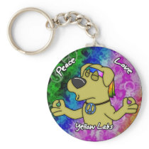 Peace Love Yellow Lab Keychain