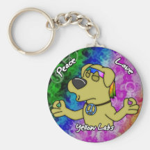Peace Love Yellow Lab Keychain