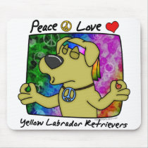 Peace Love Yellow Lab Mousepad