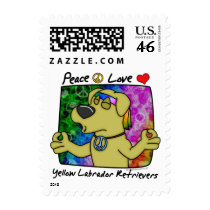 Peace Love Yellow Lab Postage Stamps