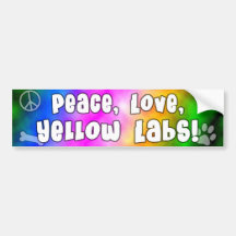 Peace Love Yellow Labs Bumper Sticker
