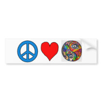 Peace, Love, Yin Yang Bumper Sticker bumper stickers