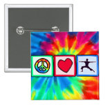 Peace, Love, Yoga Button