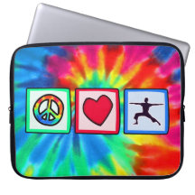Peace, Love, Yoga Computer Sleeves