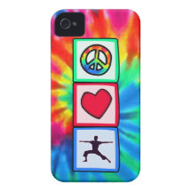 Peace, Love, Yoga iPhone 4 Case-Mate Cases