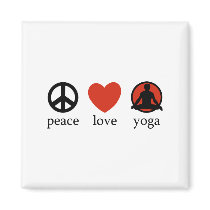 Peace Love Yoga Fridge Magnets