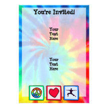 Peace, Love, Yoga Personalized Invite
