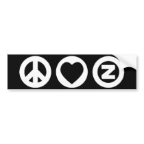 Peace Love Zazzle bumper stickers