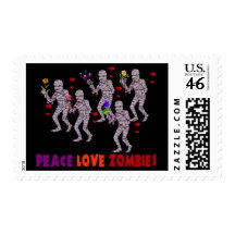 Peace Love Zombies Postage