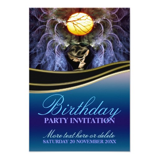 Peace Lunar Magic Birthday Party Invitation