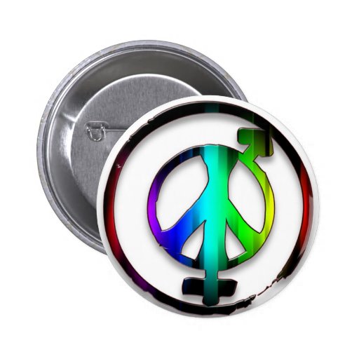 Peace Male and Female Symbols Buttons