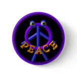 Peace man is funnier than war pinback button