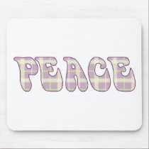 Peace - Mauve Plaid mousepads