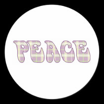 Peace - Mauve Plaid stickers